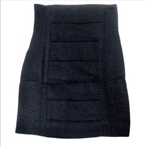 Line & Dot Fitted Pencil Skirt Charcoal Gray